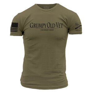 Grunt Style Grumpy Old Vet Men's Tee Shirt, Green